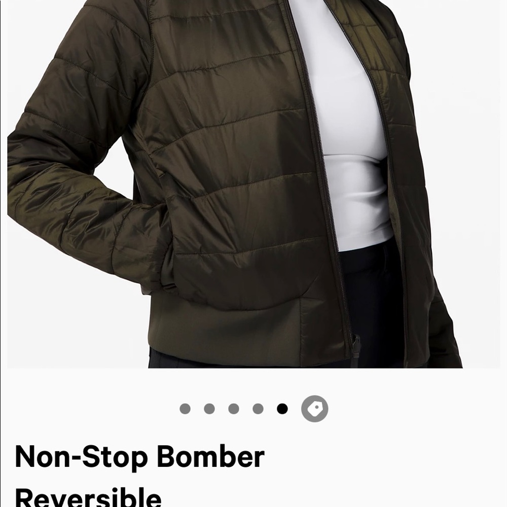 Lululemon Reversible Bomber Jacket Olive Sz 6
